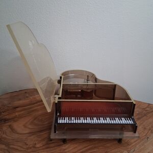 Transparent Miniature Grand Piano Music Box